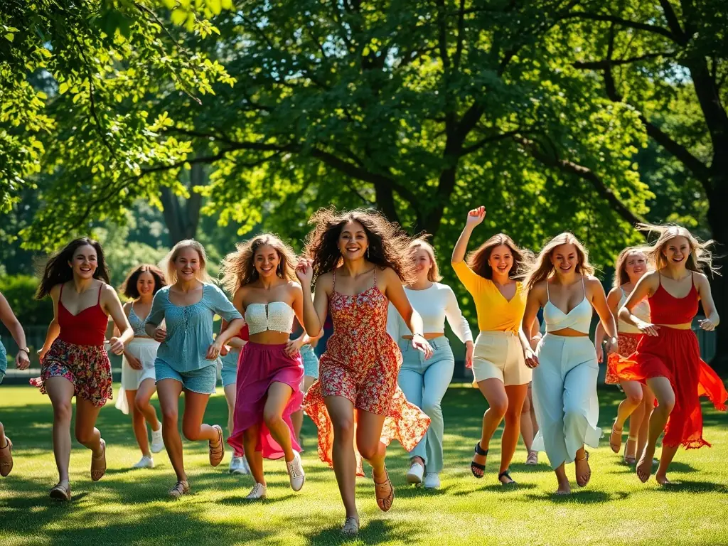 An image of community members participating in a dance workshop outdoors, smiling and engaging in the activity, representing the Recreational Activities and Workshops organized by COMITE DES FETES.